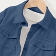 thumbnail image 7 of Wilark Girls Fall Corduroy Shirt Jackets Loose Fit Lightweight Long Sleeve Collared Casual Trendy Kids Shackets with Pockets Blue 10, 7 of 7