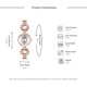 thumbnail image 3 of Reloj de pulsera analógico de cuarzo con esfera redonda y correa de aleación para mujer (oro rosa y blanco), 3 of 4