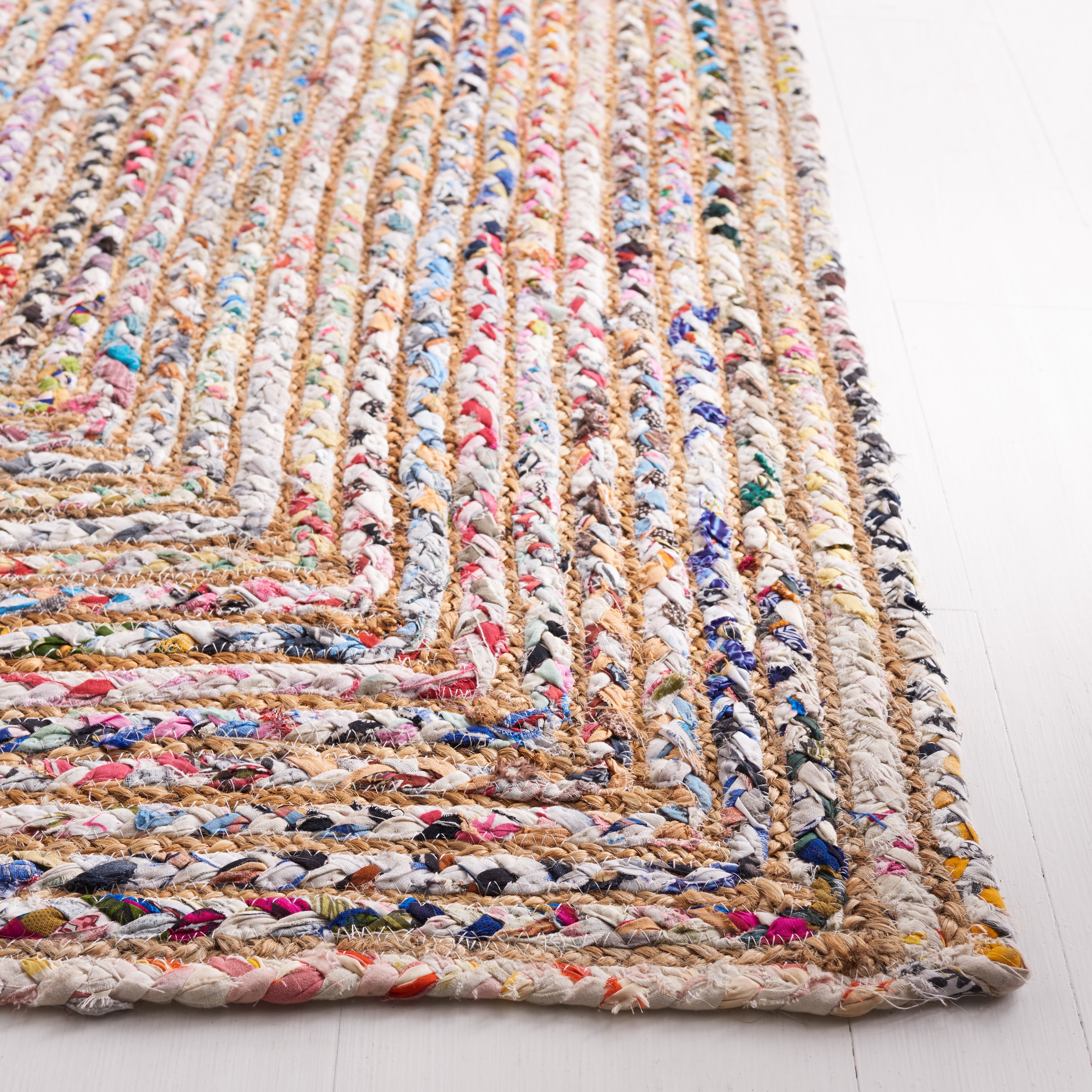 SAFAVIEH Cape Cod Miah Braided Area Rug, 2'3" x 18', Beige/Multi