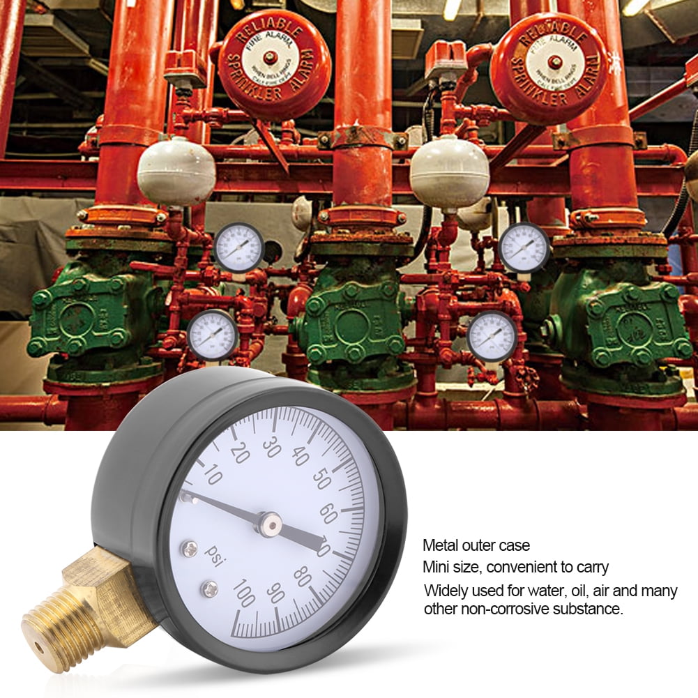 1Pcs New 0-100PSI 1/4 BSPT Pressure Gauge Manometer Water Pressure Meter GL 