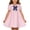 Z173 Pink, variant on Mifsaly Little Girl Dresses Crewneck Flutter Sleeve Summer Dress Floral Print Patchwork Flowy Everyday Wear Sweet Sundress