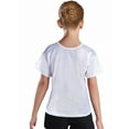 thumbnail image 2 of iiniim Kids Girls Boys Shiny Metallic Short Sleeve Shirt T-shirt Sparkly Jazz Hip Hop Dance Top Performance, 2 of 7