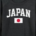 thumbnail image 3 of Instant Message - Japan Flag Lightweight French Terry Wide Neck Long Sleeve Graphic Shirt, 3 of 6