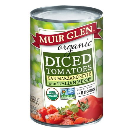 (6 Pack) Muir Glen Organic San Marzano Style Diced Tomatoes With Italian Herbs, 14.5