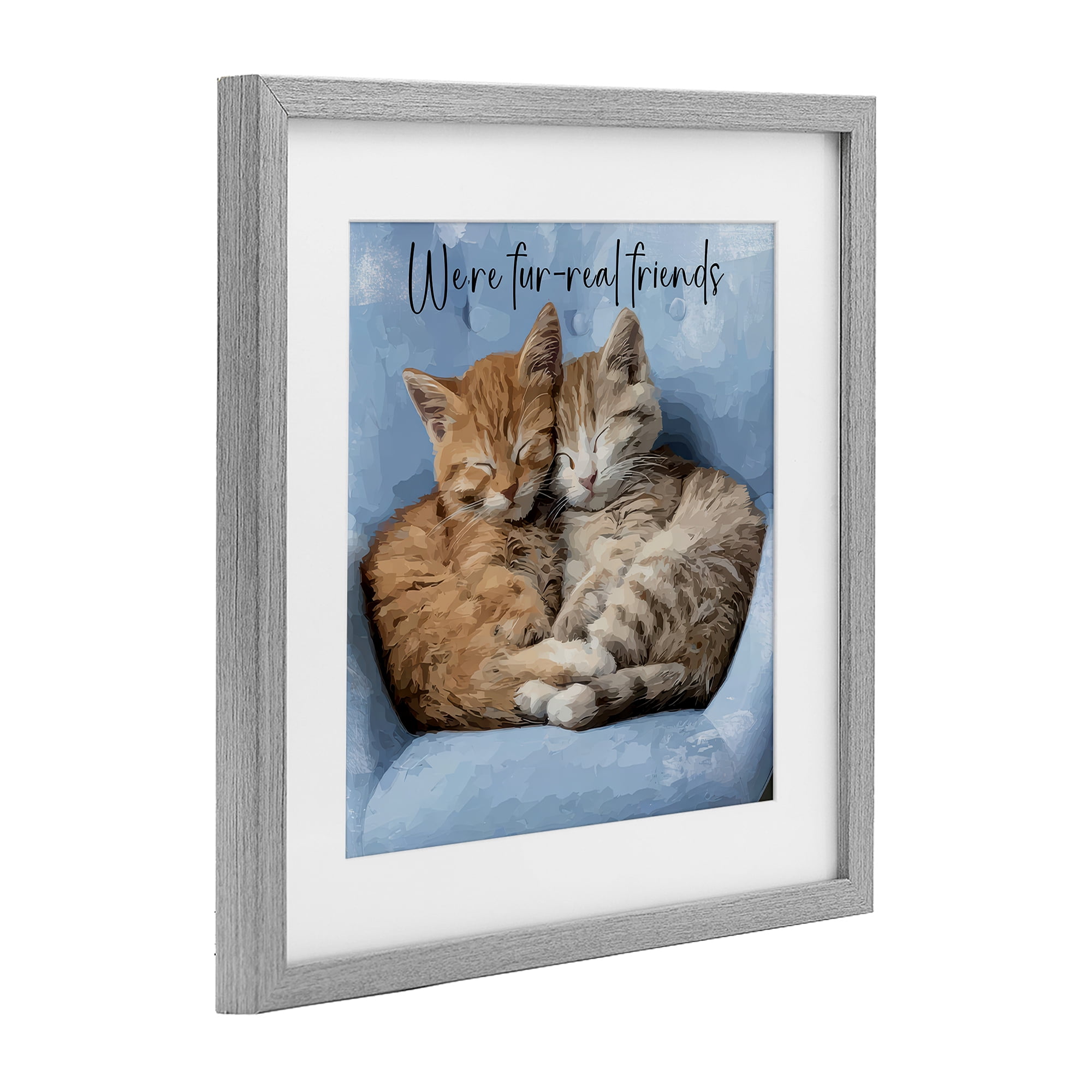 Stupell Industries We're Fur-Real Friends Gray Framed Print Under Glass, design by Kim Curinga