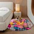 thumbnail image 2 of Round Rugs 6Ft, Colorful Oil Painted Round Area Rug Washable Indoor Throw Carpet, Modern Abstract Contemporary Soft Non Slip Circle Rug for Office Cabinet Home Decor Aesthetic, 2 of 8