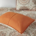 thumbnail image 5 of Noaman 6-Piece Reversible Quilt Set with Throw Pillows, Orange Floral Medallion Design, King/Cal King Size, Microfiber Polyester Bedding, 5 of 15