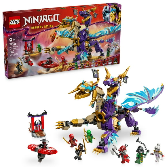 LEGO NINJAGO Arc Dragon of Focus Battle Playset - Kids Toy for Ages 9 and Up - Birthday Gift Idea for Boys and Girls - Dragons Rising Toy with 8 Ninjago Minifigures - 71836