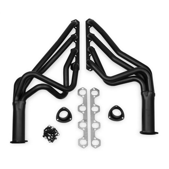 Flow Tech Tête d'Échappement 12102FLT Sortie de Châssis; Tubes Primaires de 1-1/2 Pouce de Diamètre; Collecteurs de 3 Pouces de Diamètre; Acier Peint Noir; avec Joints/matériel de Montage