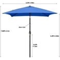 thumbnail image 4 of MAYPEX 6.5 Ft Patio Umbrella with Tilt and Crank Square Beach Umbrella Weather Resistant Durable 6 Sturdy Steel Ribs Market Umbrella Outdoor Patio, Blue, 4 of 5