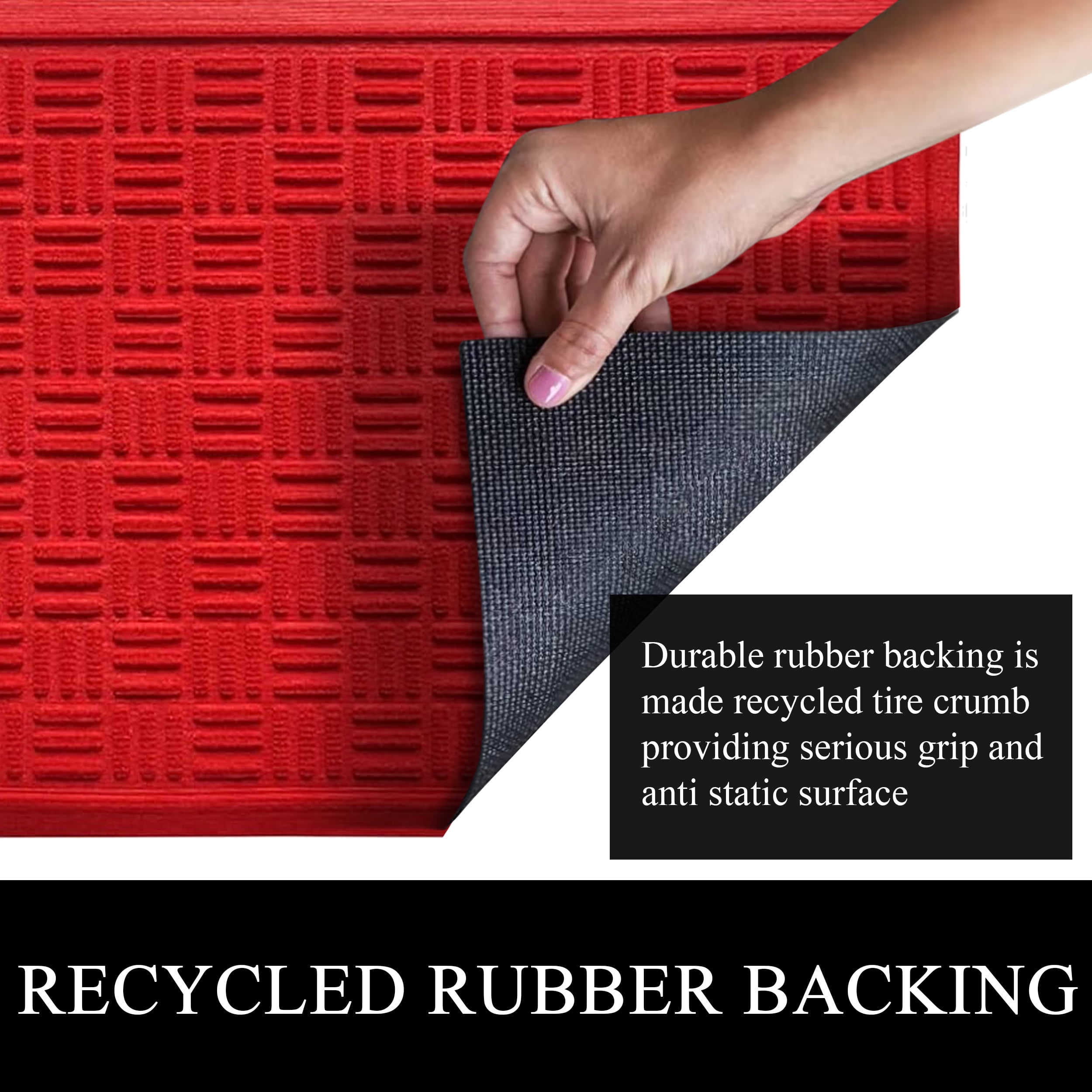 A1HC Indoor Outdoor Mat, Front and Back Entrance Welcome Mats, Large Front Door Patio Mats 16X24 Inches, Non-Slip Easy Clean Entrance Washable Large Size Doormats, Black