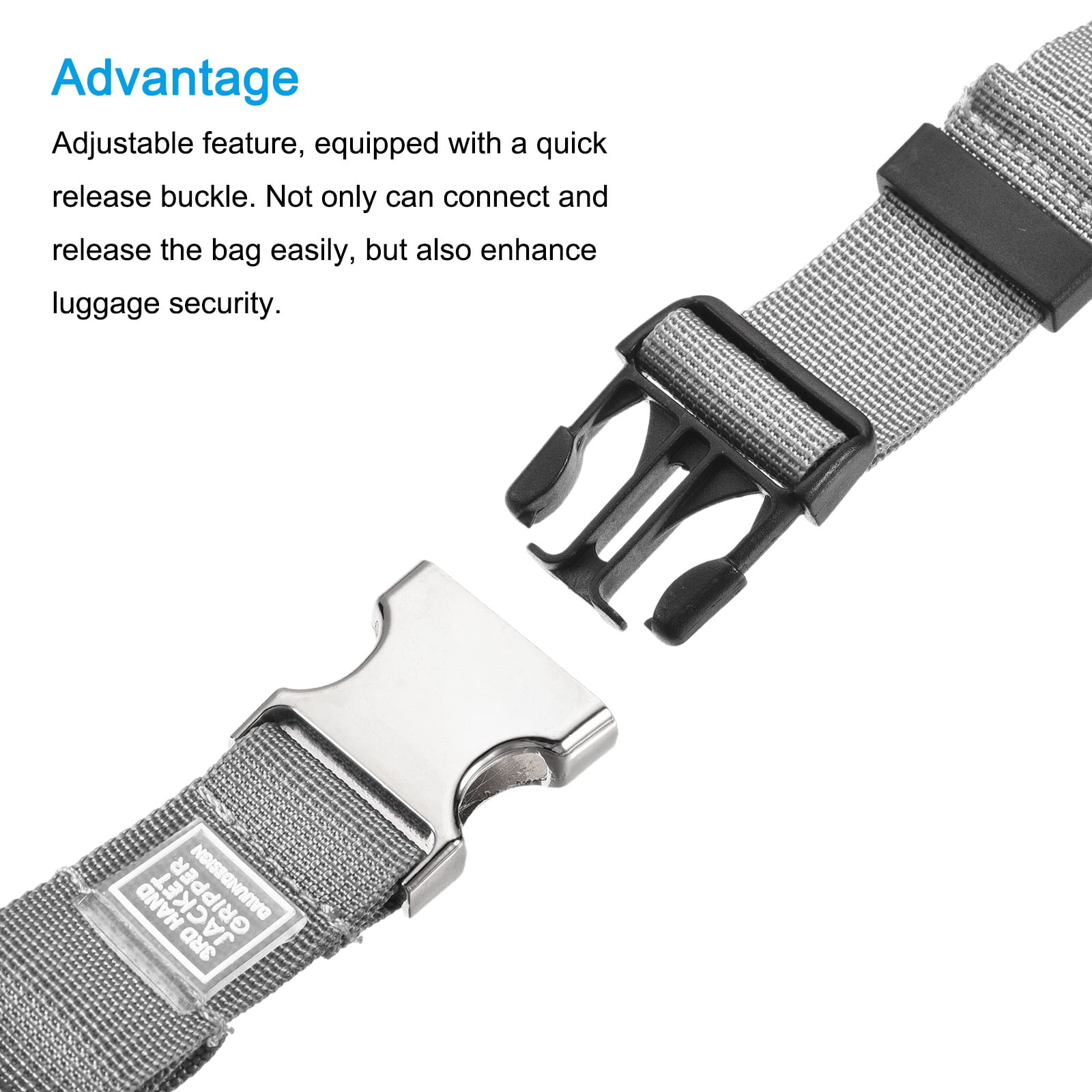 Unique Bargains Luggage Straps Jacket Holder Suitcase Belt Carry Clip Gray