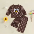 thumbnail image 2 of HFHAPW Toddler Kids Girls Clothes Outfits Long Sleeve Pullover Sweatshirt Tops + Pants Set 2Pcs Fall Winter,6-12 M, 2 of 7