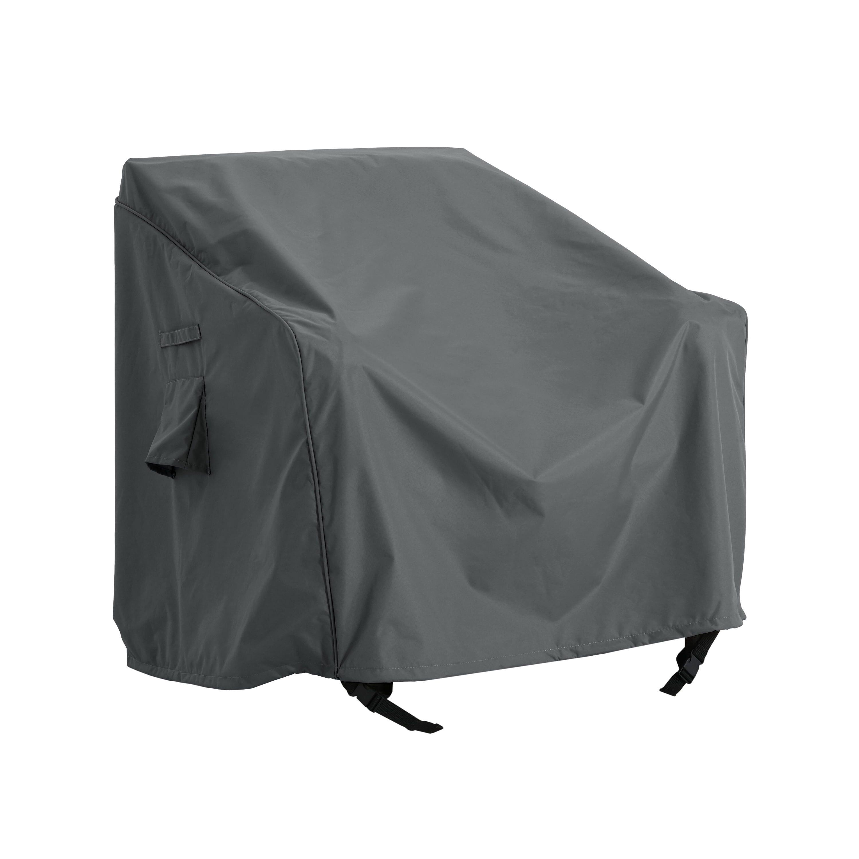 Dark Gray Outdoor Patio Club Chair Cover, UV & Weather Resistant Eco Fabric Waterproof Furniture Protector for Outdoor Single Seat Sofa