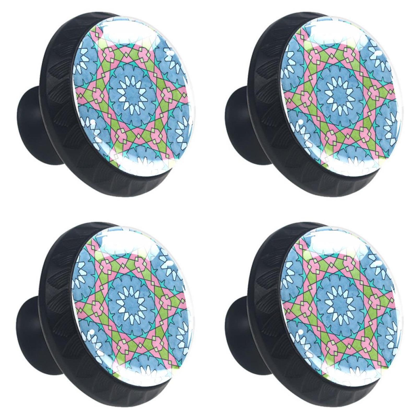 4 Pcs Geometry Knobs for Kitchen Cupboard Dresser Bookcase