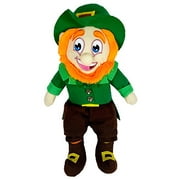 Colonel Pickles Novelties St Patricks Day Decorations 14 Inch Leprechaun Doll Toy Figurine with Shamrock Hat Irish Plush Toys