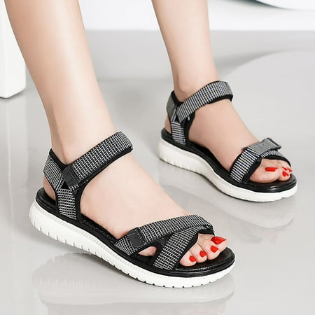 

NEGJ Sandals For Women Ladies Fashion Solid Casual Sandals Shoes Sports Style Platform Sandals Beach Sandals