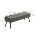 thumbnail image 3 of HOMCOM PU Upholstered End of Bed Bench with Button Tufted for Bedroom Grey, 3 of 10