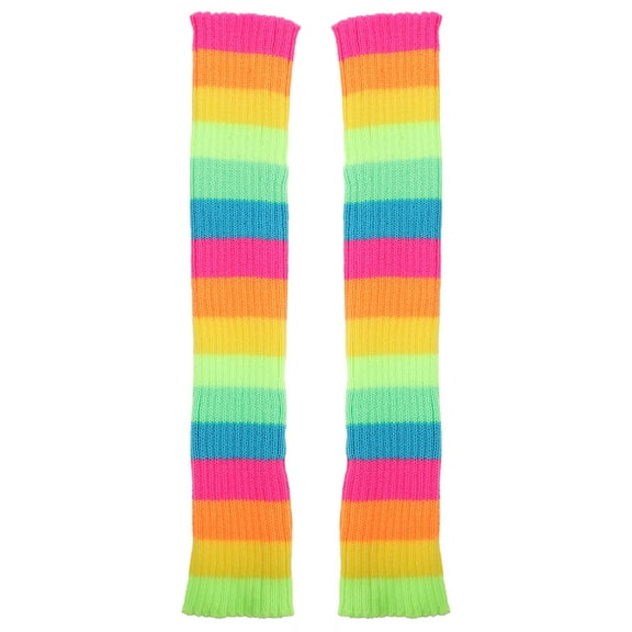 Gymnture Rainbow Leg Warmers for Women - Knit Long Socks for Party, Sports & Yoga