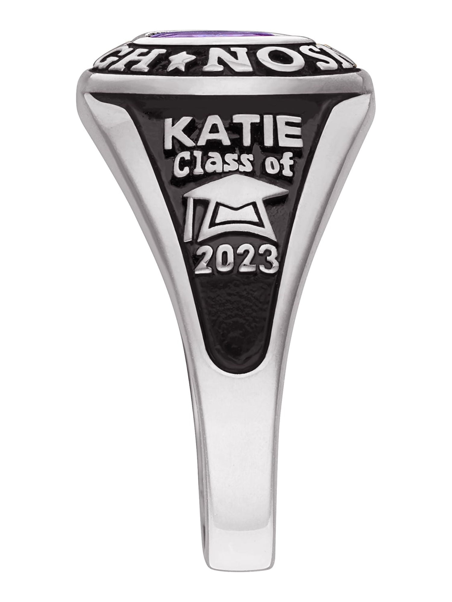 Freestyle Women's Sterling Silver Classic Petite Oval Birthstone Class Ring, Personalized, High School or College Graduation