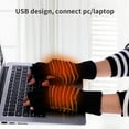 thumbnail image 3 of Eotvia 1 Pair 5V USB Winter Warm Heating Gloves Men Women Heated Half Finger Mittens , USB Gloves, Heated Gloves, 3 of 8