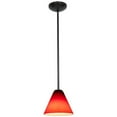 thumbnail image 4 of Accesslighting 28004-3R-ORB-RED Martini A-19 LED Rod Red Glass Pendant, Oil Rubbed Bronze, 4 of 6