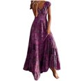 thumbnail image 2 of Kcavykas Robes pour Femmes, Cadeaux de Fête des Mères, Mode Grande Taille Robe Décontractée à Manches Courtes Imprimée Florale Col en V, 2 of 7