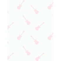 Solid Electric Guitar Removable Vinyl Wallpaper by Barbie - White