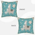 thumbnail image 3 of Kll Teal Mama Llama Decorative Throw Pillow Covers Velvet Soft For Couch Sofa Bedroom Living Room Outdoor -18"X18", 3 of 8