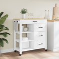 thumbnail image 3 of vidaXL Kitchen Trolley Rolling Cart on Wheels Living Room Solid Wood Pine, 3 of 6