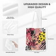 thumbnail image 4 of DouZhe Reusable Grocery Bags, Pink Zebra Leopard Tiger Stripes Lightweight Polyester Canvas Cloth Tote Bag for Travle Gym Shopping School, 15" x 16", 4 of 7