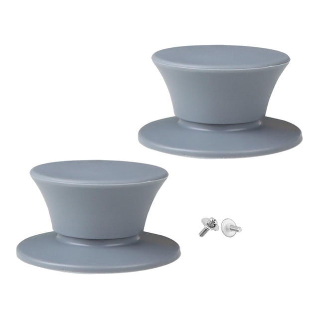 2 perillas de silicona para tapa de olla con tornillos, resistentes al calor. Gris