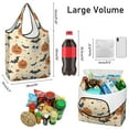 thumbnail image 3 of 5 Pack Foldable Shopping Bag,Halloween Pumpkins Bats Skulls and Spiders Reusable Grocery Bags with Pockets,Large Reusable Tote Bags with Handles Waterproof & Lightweight, 3 of 6
