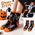 thumbnail image 2 of Unisex Ghost Skeleton Pumpkin Halloween Crew Socks, Soft Stretchy Breathable Mid‑Calf Socks, Novelty Printed Socks For Cosplay And Daily Wear,One Size, 2 of 7