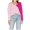 Pink, variant on Lovskoo Sweaters for Women Trendy Casual Long Sleeve Casual Color Contrast Patchwork Sweater Blouse Pink