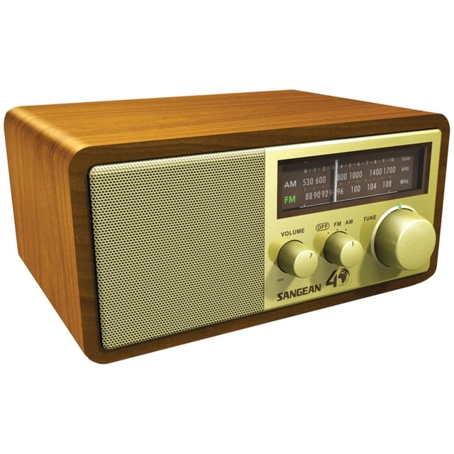 Mesa Radio Sangean WR-11SE AM/FM, 40 aniversario, color nogal