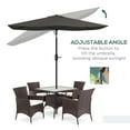 thumbnail image 4 of Patio Umbrellas Outsunny 6.5' x 10' Rectangular Market Umbrella, Patio Outdoor Table Umbrella with Crank and Push Button Tilt, Dark Gray,Market Umbrellas, 4 of 8
