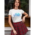 thumbnail image 2 of Bright Blue Feather Set T-Shirt Women -Image by Shutterstock, Female Small, 2 of 4