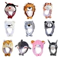 thumbnail image 2 of Ear Protection Cartoon Plush Moving Hat Animal Neck Warmer Movable Ears Airbag Cap Animal Earflap Hat Cosplay Party White Leopard, 2 of 6