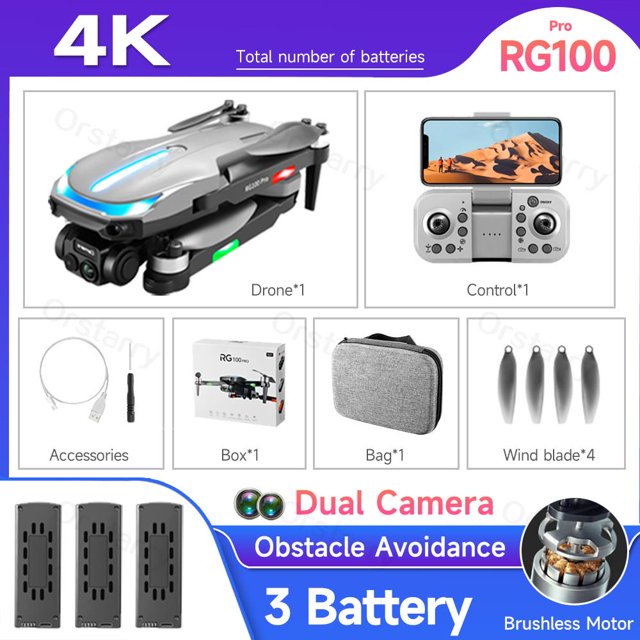 MINI Dron RG100 Pro 4K con Motor sin escobillas, cuadricóptero profesional FPV ESC HD, cámara Dual con evitación de obstáculos, juguete de regalo, novedad de 2023