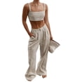 thumbnail image 1 of Atuendos Informales Trajes casuales Mujeres Camisola Sin mangas Transpirable Primavera Verano (Caqui M) Cgtredaw Para estrenar, 1 of 1