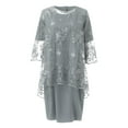 thumbnail image 4 of Women's Elegant Lace Embroidery Evening Dress Half Sleeve Women Casual Dresses Day Dress Womens Fall Dresses Casual, 4 of 5