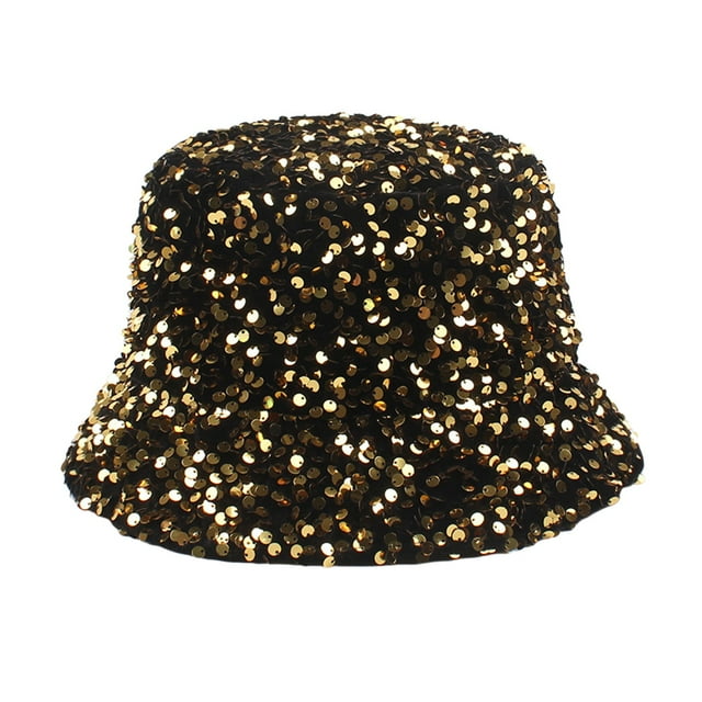 Zmoon Chapeau Seau pour Femmes Chapeau de Soleil à Sequins Double Face