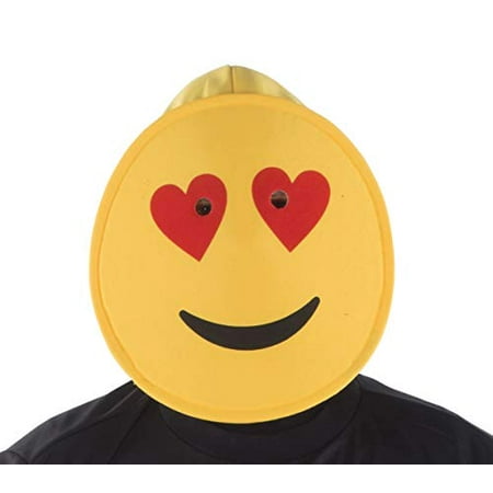 Dress Up America Smiling Hearts Emoji Mask for Adults Funny Head Mask Accessory (one Size)