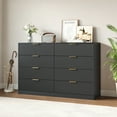 thumbnail image 4 of YouTrend Black 8 Drawer Dresser with for Bedroom,Modern Adult Fluted Wood Chest of Drawer with Golden Embedded Handles for Living Room,Hallway, 4 of 13