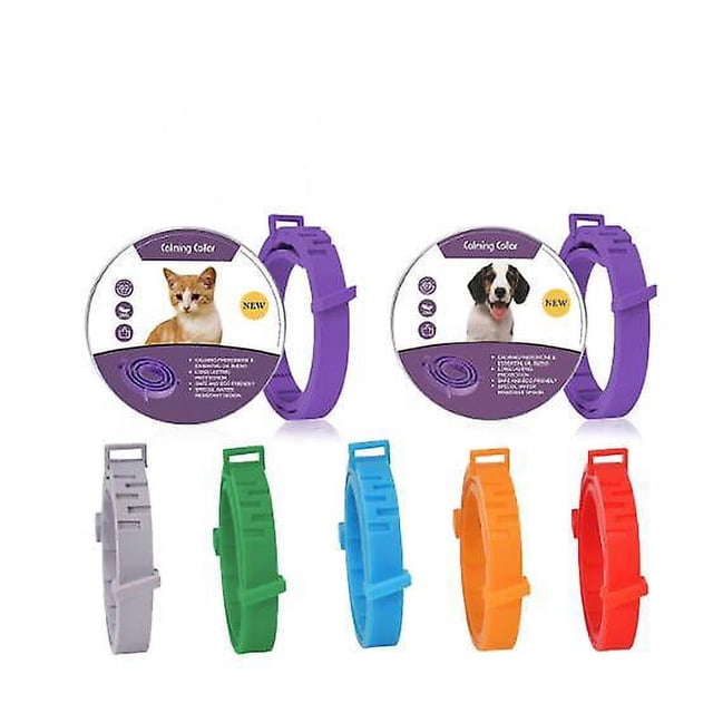 Collar calmante para perros y gatos, collares calmantes de feromonas ajustables para aliviar la ansiedad 60 días eficientes para aliviar el estrés y relajarse para mascotas pequeñas, medianas y grande