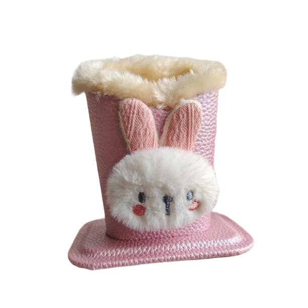 Soporte para gafas con forro, antiarañazos, multifuncional, resistente, con dibujos animados Conejito rosa