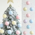 thumbnail image 2 of 3 bolas de espuma navideñas de 8 cm con rayas rosas y azules para decoración de fiestas navideñas, colgantes para árbol de Navidad, regalos de Año Nuevo, 2 of 5