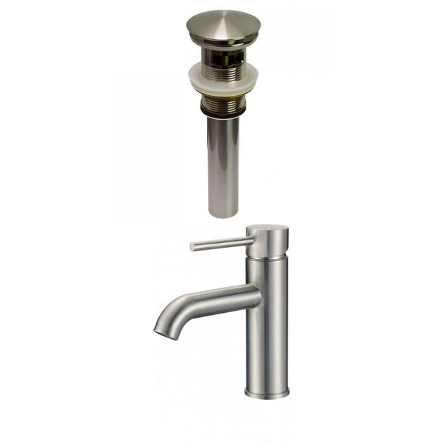 American Imaginations AI-29487 1 Hole CUPC Approved Lead Free Brass Faucet Set In Brushed Nickel Color - Overflow Drain Incl.