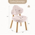 thumbnail image 6 of Ktaxon Blended Chenille Armless Vanity Chair Cloud Backrest Desk Chair, Rubber Wood Makeup Chair for Bedroom Living Room Office Reading Room Pink, 6 of 9